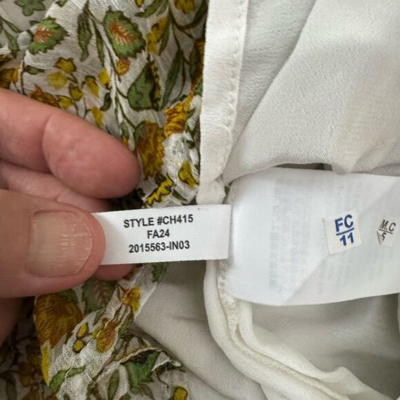 J. Crew Ivory Knee Length Lined Floral Chiffon Slip Skirt Size S NWT - Picture 8 of 11